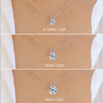 0.5ct-5ct Moissanite Pendant Necklace With Certificate For Women Original Real 925 Silver Chain Solitaire Drop Necklaces