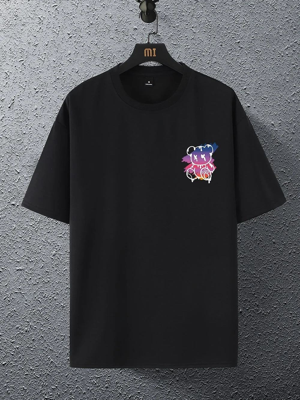 New York Art Word Cartoon Bear Sunset Scenery Design T Shirts Men Fashion Cotton Shirt Loose Summer T Shirts Oversized Tee
