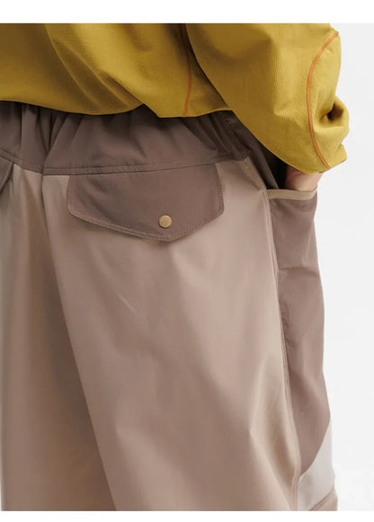 Men Outdoor Lightweight Quick Dry Ultra Loose Casual Splice Wide Leg Techwear Track Cargo Pants Women Streetwear Baggy Trousers