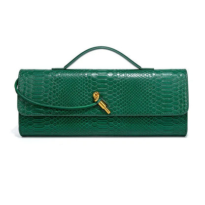 High-End Feeling Women's Trendy Crocodile Pattern Evening Bag Vintage Niche Single Shoulder Slant Cross Bag Motorcycle Equipment