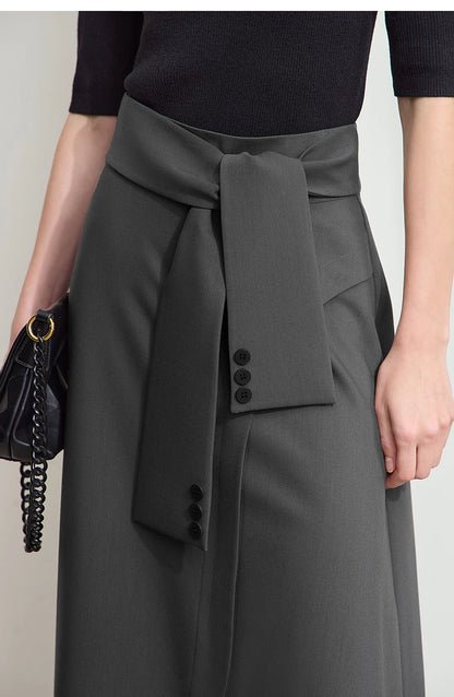 Minimalist New Skirt Women Summer 2025 Solid Loose Mid-length A-line Asymmetric Skirts Female Fashion Office Lady 12542045