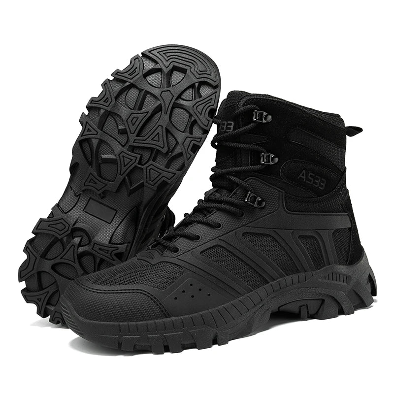 Men Tactical Boots Lace Up Desert Military Work Ankle Hiking Shoe Climbing Shoe Army Boot Unisex Size Plus Male Brand Waterproof