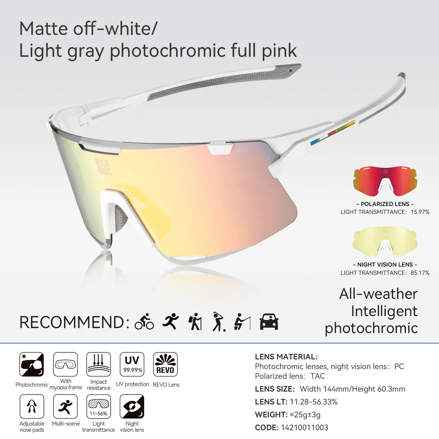 ROAD TO SKY Photochromic Cycling Glasses Bike Polarized Outdoor Sports Sunglasses MTB Eyewear UV400 Bicycle Goggles