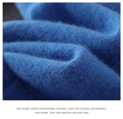 Double-Sided Hooded Zippered Men's Cashmere Cardigan Autumn and Winter Contrasting Color Thickened Loose Casual Knitted Sweater