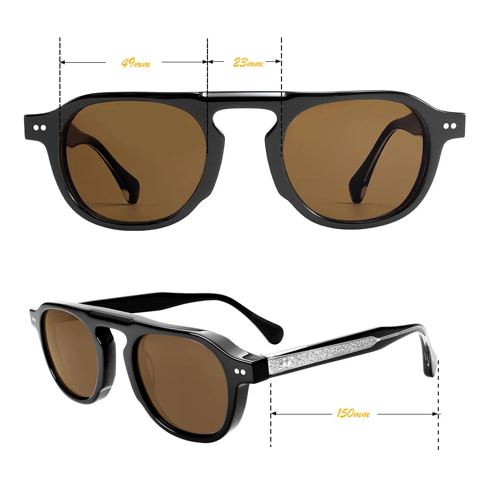 Driving Sunglasses for Men Women Polarized Lens UV400 Protection Retro Round Glasses  Frame Anti Glare for Day Use