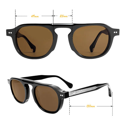 Driving Sunglasses for Men Women Polarized Lens UV400 Protection Retro Round Glasses  Frame Anti Glare for Day Use