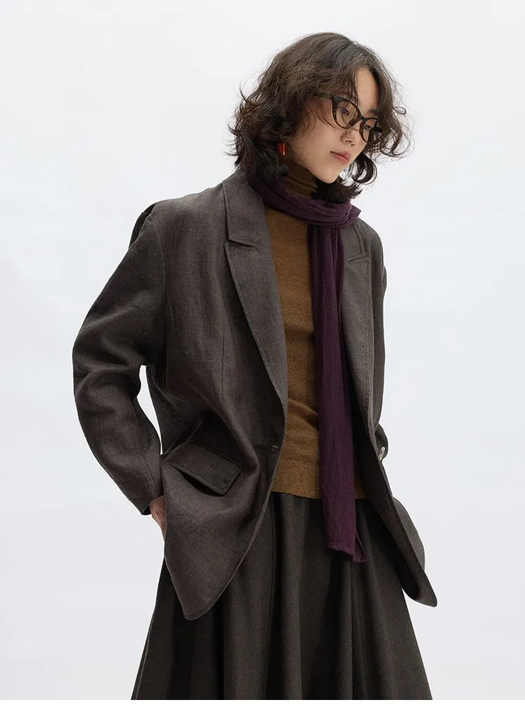 Simple and Understated~ One-Button Women's Blazer, Thin Spring/Summer Suit, New Casual Commuter Jacket, Loose Fit