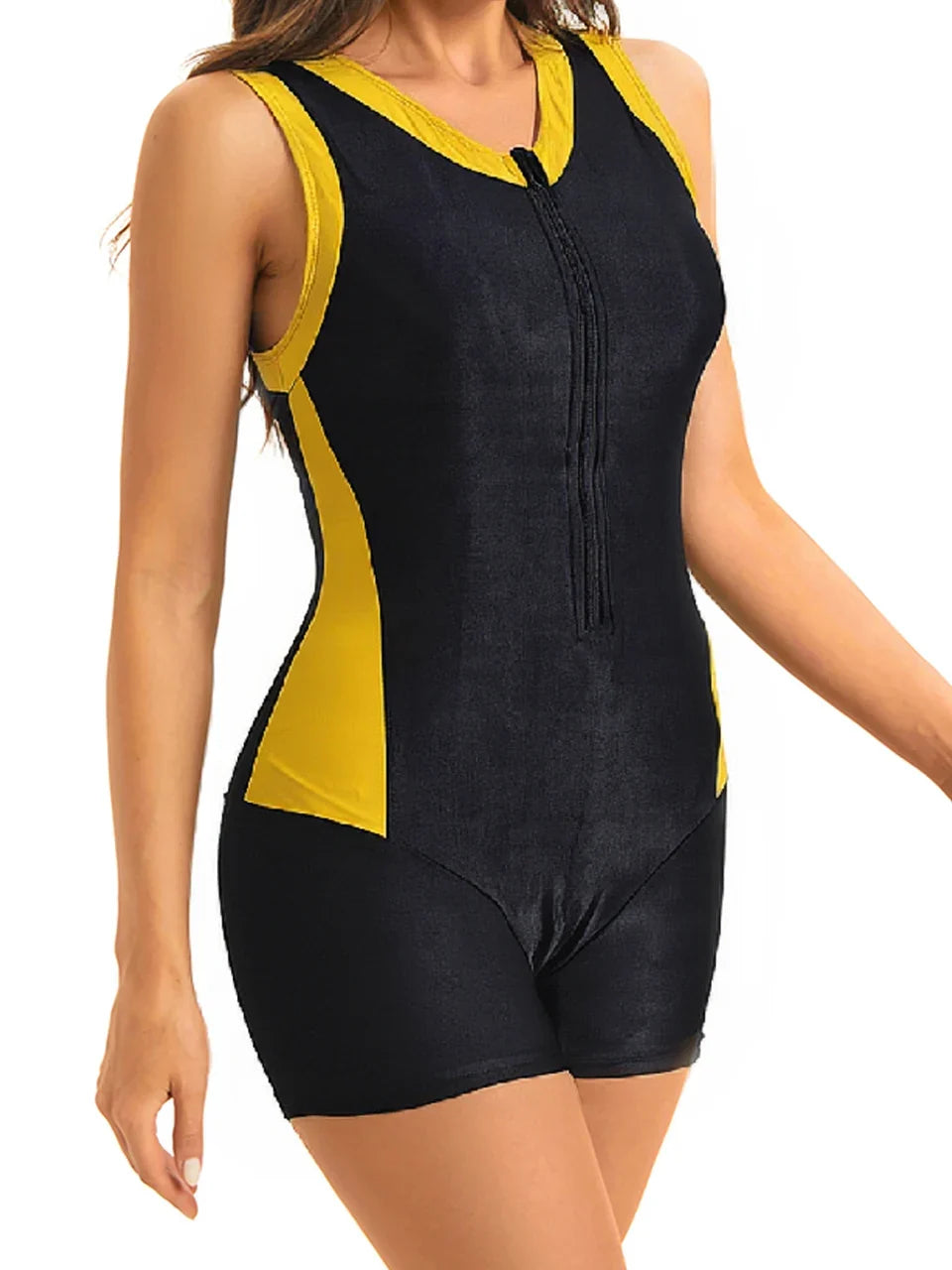 Zipper Racing Swimsuit Women One Piece Suit Professional Sports Bathing Suit Competition Swimwear Triathlon Bodysuit Beachwear