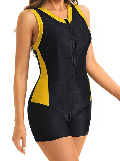 Zipper Racing Swimsuit Women One Piece Suit Professional Sports Bathing Suit Competition Swimwear Triathlon Bodysuit Beachwear