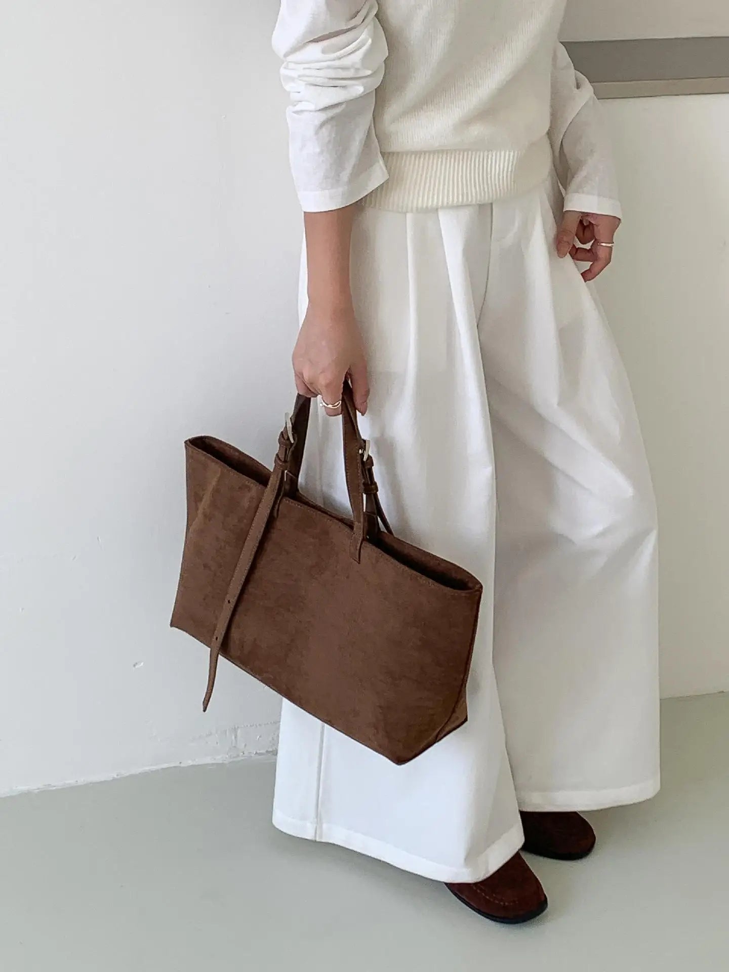Retro Faux Suede Tote Women Bag Large Capacity Shoulder Bags for Women 2026 Matte Texture Designer Handbags and Purses Shopper
