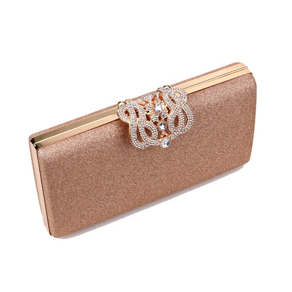 Sequined Fashion Women Evening Bags Crown Metal Chain Shoulder Day Clutch With Rhinestones Wedding Party Handbags