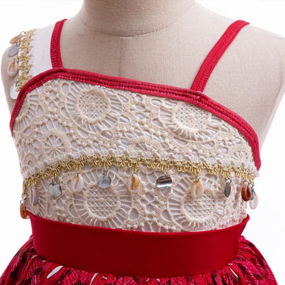 Children Cosplay Dresses Girls Moana Princess Dress for Kid Halloween Maui Vaiana Costume Children Birthday Party Clothes Set