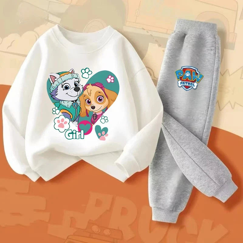 Boys and Girls Casual Hoodies Sets Cartoon Printed Children's Pullover Long Pant Two Piece Suit Kids Sweatsuit