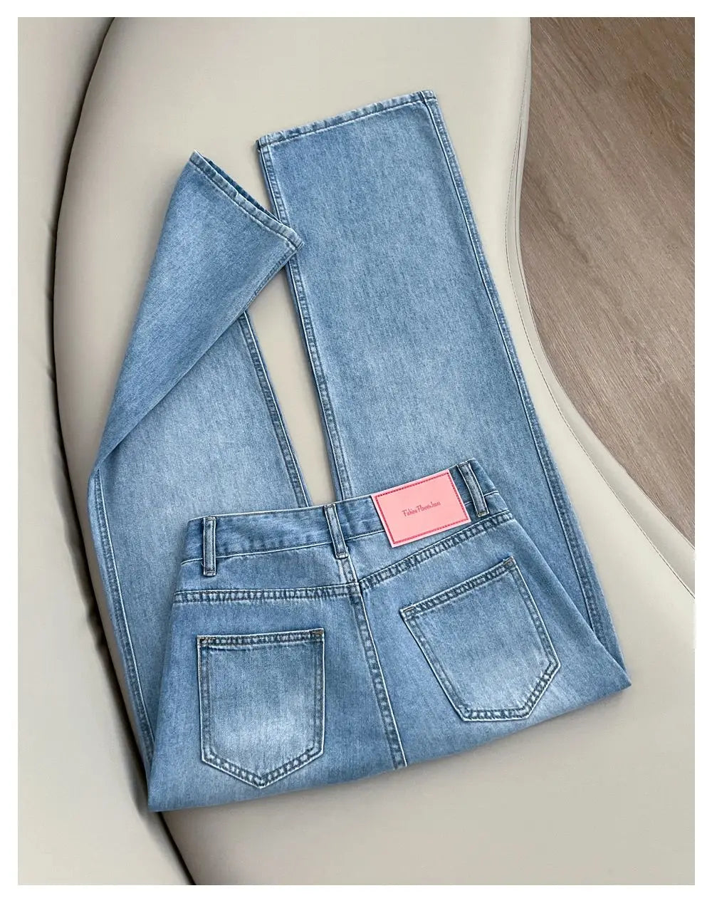 Women Summer Lyocell Pants Casual Streetwear High Waist Jeans Wide Leg Flared Trousers Loose Fit Comfortable Daily Walking Denim