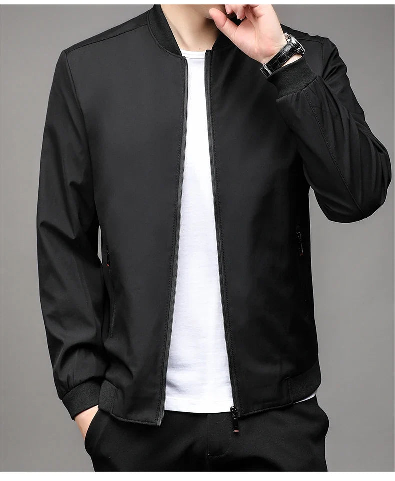 Men's High-Quality Fashion Spring Baseball Collar Business Casual Jacket Handsome Youth Coat Dad Jacket M-5XL