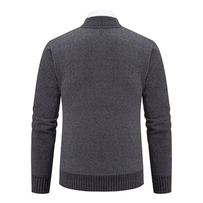2023 Knitwear Spring and Autumn Men's Stand-up Collar Thick Warm Cardigan Sweater Winter Loose Casual Coat