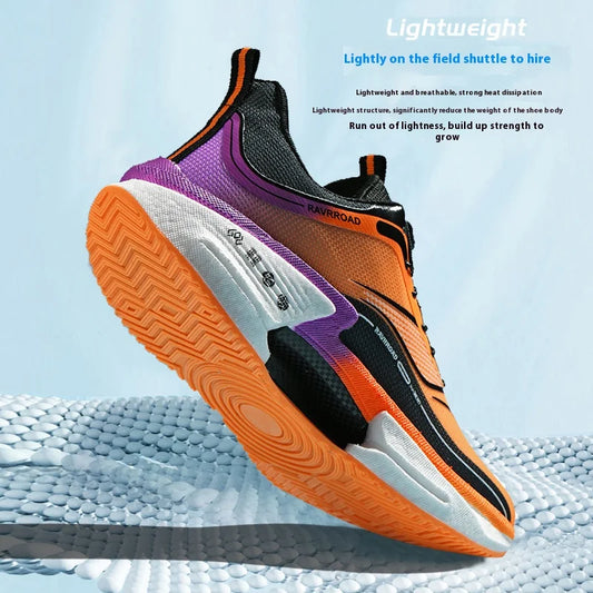Family carbon plate running shoes for Boys Big Boys Student rotating button Technology TPU+ Popcorn high pop sneakers for girls
