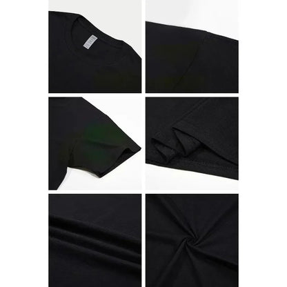 New short-sleeved T-shirt made of 100% pure cotton, suitable for both men and women. It is a summer style, loose and casual.