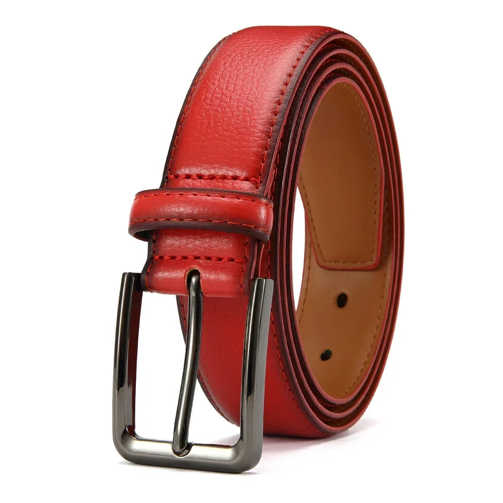 Men Belts High Quality Genuine Leather LONG Large Pin Buckle Metal Automatic Buckle Male Belts Strap Mal 115cm 135cm Size