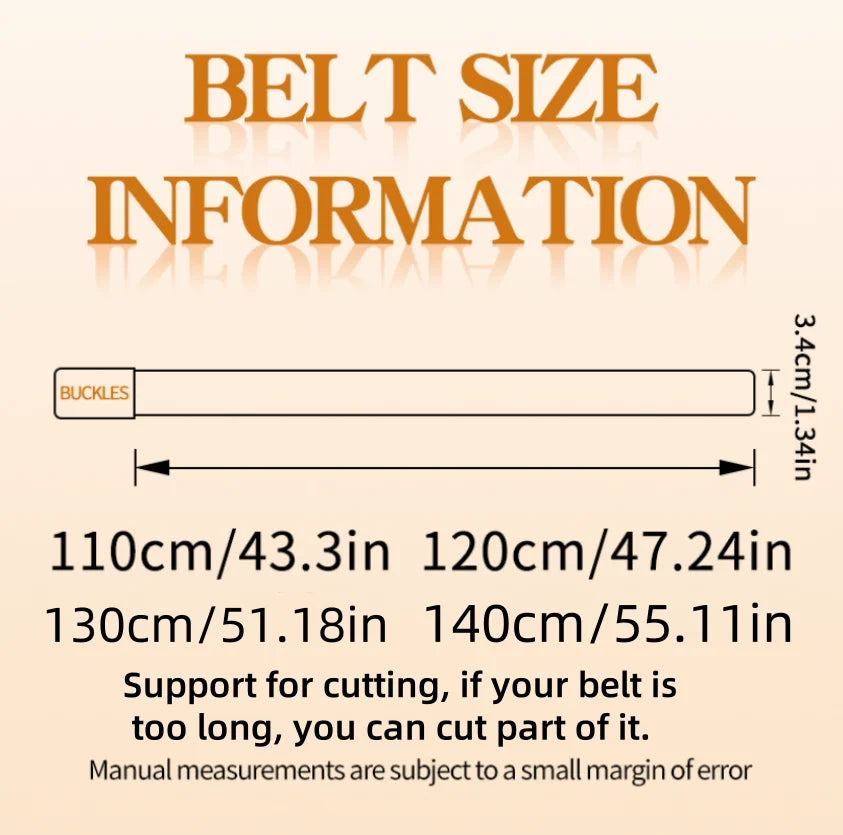 Automatic buckle belt High quality Men belt Genuine leather belt for men Adjustable No Hole Belt men