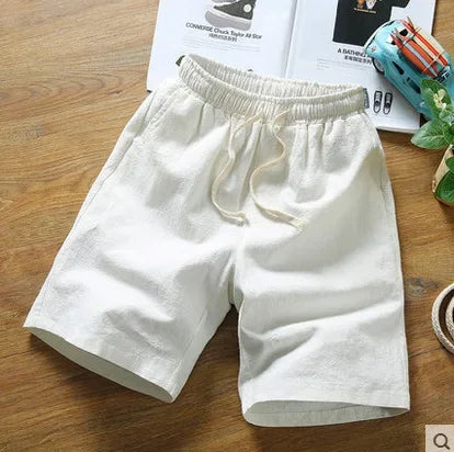 2024 Linen Shorts Men Big Tall Summer Plus Size 6XL 7XL 8XL 9XL 10XL Elastic Waist Casual Flax Bermuda Male Beach Linen Clothes