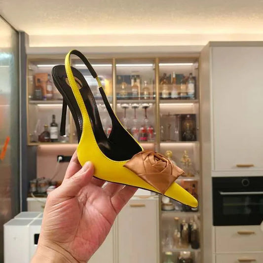 Ladies' Springand SummerStiletto Heelswith PointedPoints AndHollow OutBanquet Shoes,European AndAmerican SexyRose Fashion Shoes
