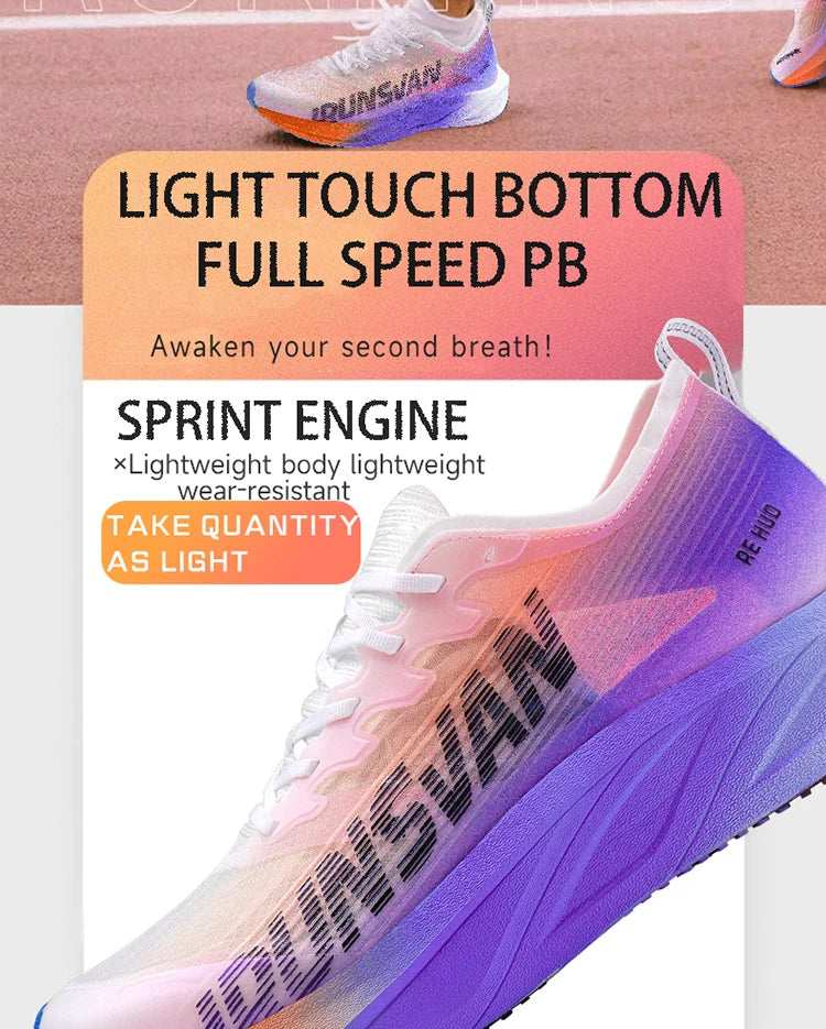 Carbon plate men marathon running shoes professional stable support shock absorption ultra light rebound sports shoes