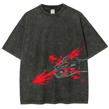 Japan Anime Jujutsu Kaisen Choso Cool Graphic T-shirt Men Casual Manga Tshirts Washed Vintage T Shirt Harajuku Male Cotton Tops
