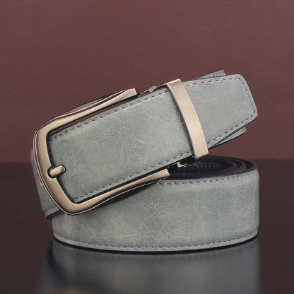 High quality pin buckle genuine leather fashion designers belts men casual luxury gray Cowskin young men ceinture homme B584