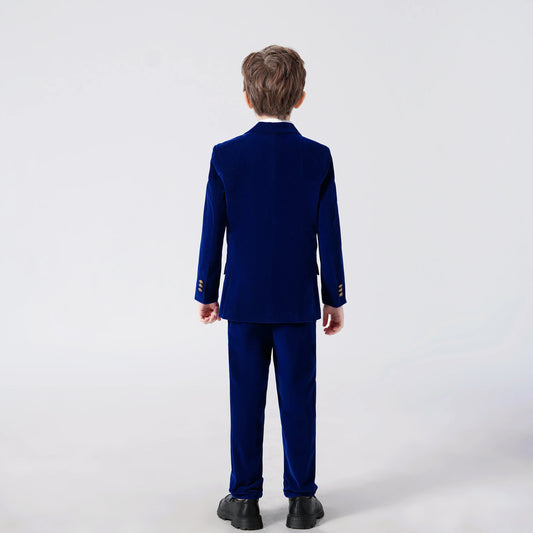 Boys Suit Jacket for Kids Formal Velvet Blazer School Uniforms