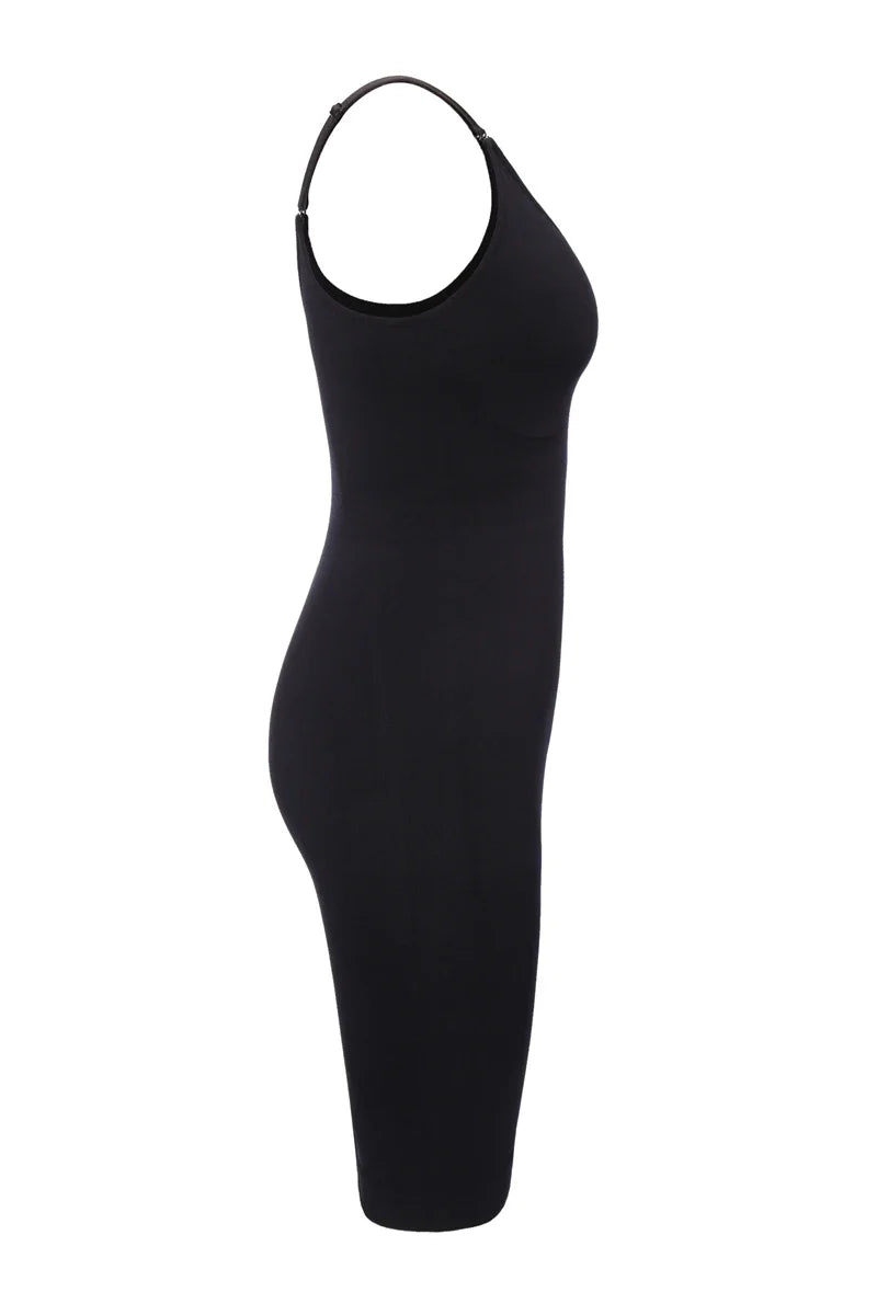 Sexy Full Slip Shapewear Women Dress V Neck Bodycon Underwear Smooth Compression Body Shaper Slimming Waist Abdomen Belly Corset