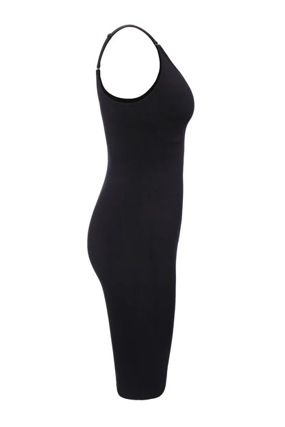 Sexy Full Slip Shapewear Women Dress V Neck Bodycon Underwear Smooth Compression Body Shaper Slimming Waist Abdomen Belly Corset