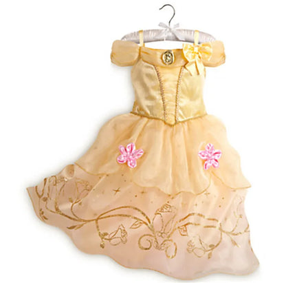 2026 Kids Princess Costume Girls Elsa Anna Dress Carnival Cosplay Snow White Aurora Moana Rapunzel Mermaid Belle Party Outfits