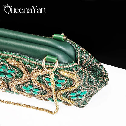 High Quality 2025 Newst Hot Selling Open Toe Slingback Sandals with Bag Set in Green Color For Women Wedding Party