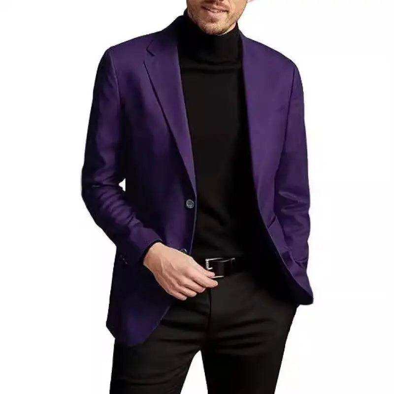 Spring Autumn Men's Business Casual Blazers Solid Fashion Suit Outwear Male Single Breasted Turn Down Collar Office Suit Jacket