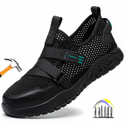 summer work sneakers breathable work shoes comfortable work shoes anti-puncture indestructible safety shoes man light work boots