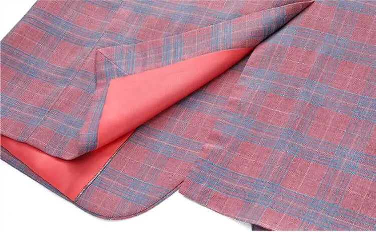 2026 New Men's Pink-Red Striped Suit Jacket, Fashion Slim Plaid Dress Coat, Red Purple Gray Blazers, Asian Size Terno Masculino