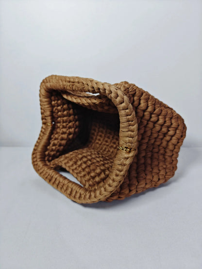 Yingzi Small Crochet Cluth Bag with Handle Handmade Evening Bag Makeup Bag