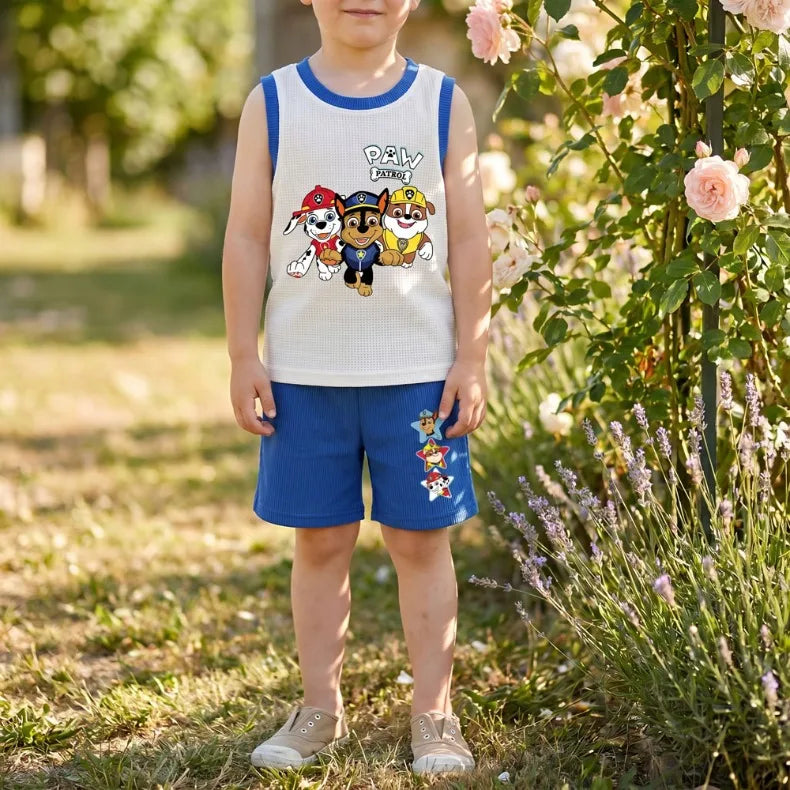 Summer Kids Clothes Sets Boys Sport Vest Shorts Two Piece Suit Girls Fashion Outfits Children's Breathable Sleeveless Tops Set