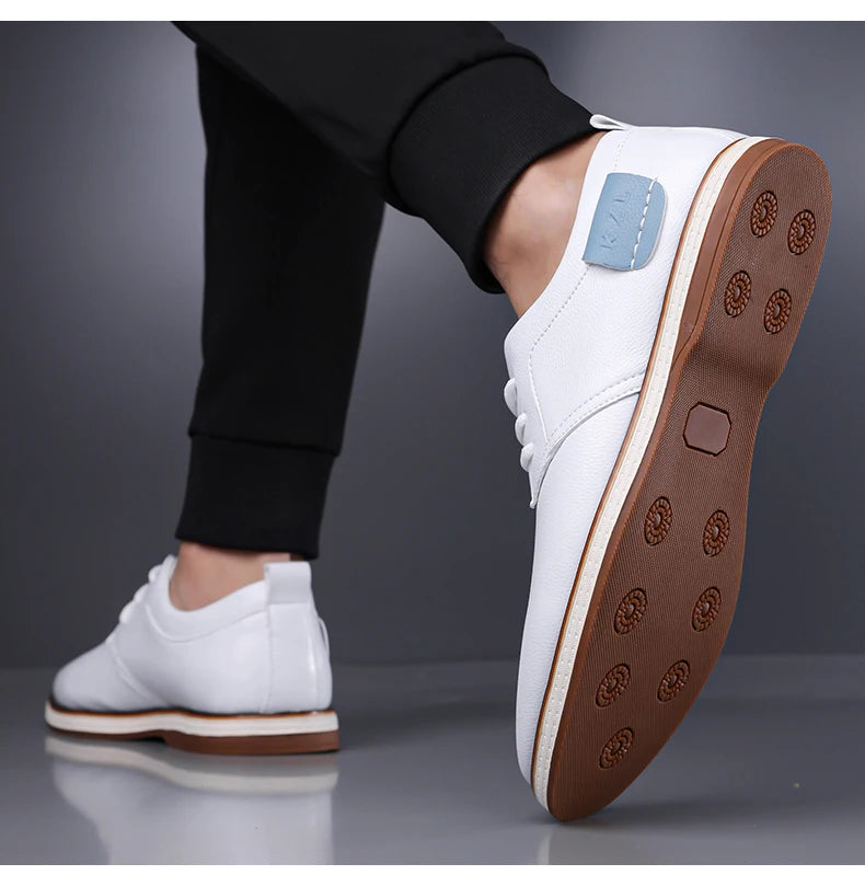 Men's Casual Business Leather Shoes Men Fashion Lace-up Derby Shoe Mens Light Comfortable Outdoor Driving Flats