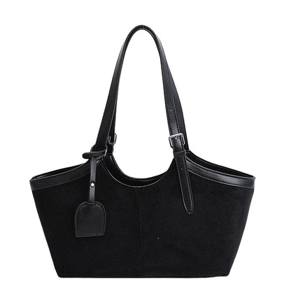 2026 Autumn Retro Suede Shoulder Bags for Women Faux Patchwork PU Underarm Armpit Bag Work Travel Casual Street Designer Handbag
