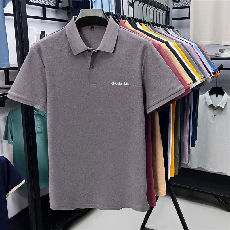 Cotton100% Men's Summer Luxury High Quality Short Sleeves Polo Shirt Letter Printing 25colors Brand T-Shirt Business Men's Wear