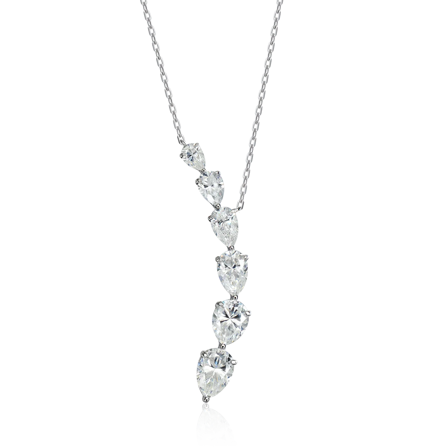 7.6ct Pear Cut Moissanite Pandent Necklaces for Women 925 Sterling Silver 18k Plated Gradient Gemstone Wedding Necklace