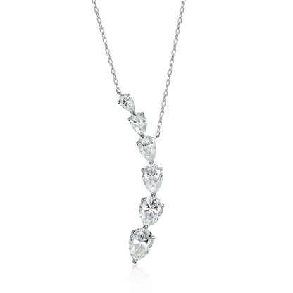 7.6ct Pear Cut Moissanite Pandent Necklaces for Women 925 Sterling Silver 18k Plated Gradient Gemstone Wedding Necklace