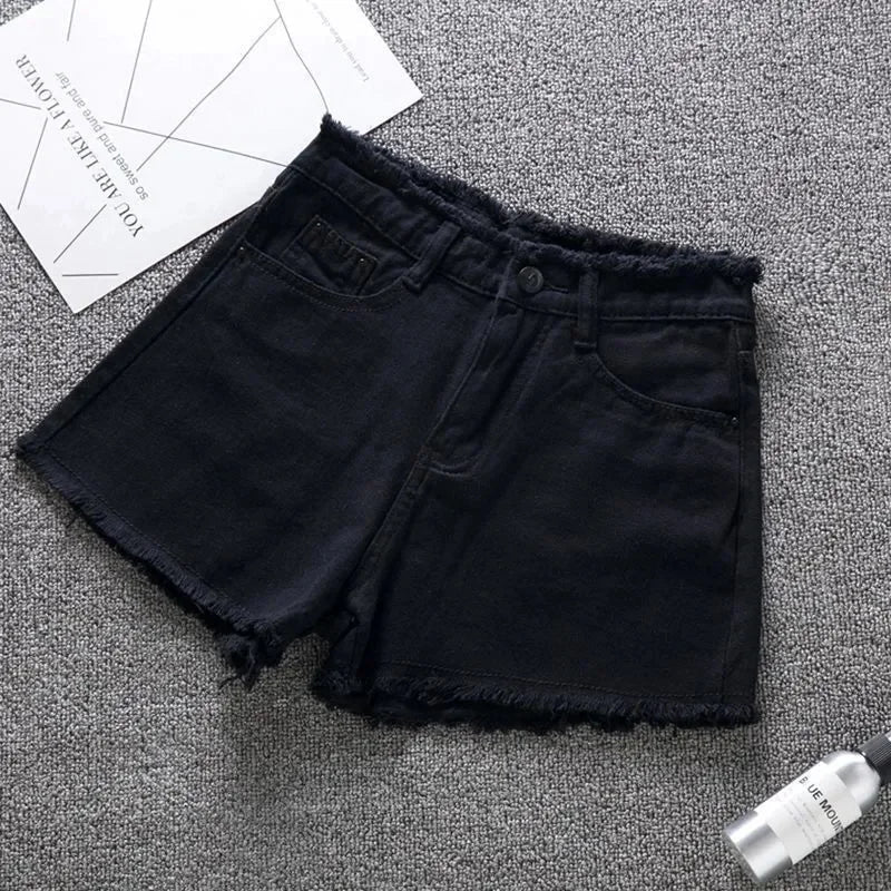 2026 New Summer Shorts Women Jeans High-waisted Denim Short Pants Female Rough-selvedge Outside Casual Sports Shorts Loose Jeans