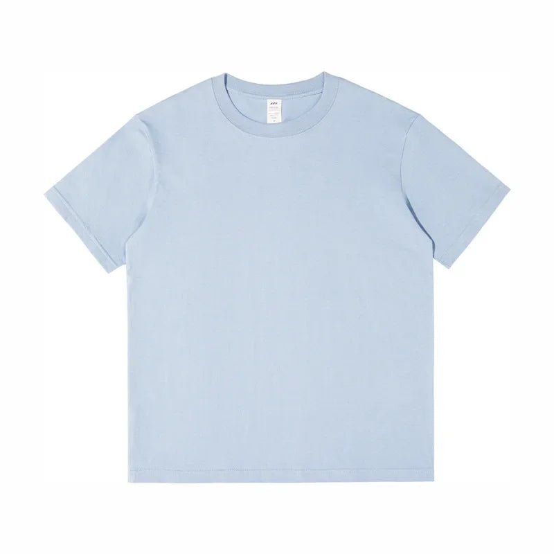 8.1Oz 230gsm Men's Pure Cotton T Shirts 2025 Summer New Oversizes Solid Color T-Shirts for Men and Women Customizable