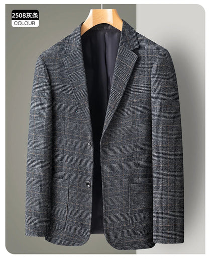 New Men's Blazer Fashion Middle-aged Business Casual Professional Wear Casual Loose British Style Sub-trend Four Seasons Suit