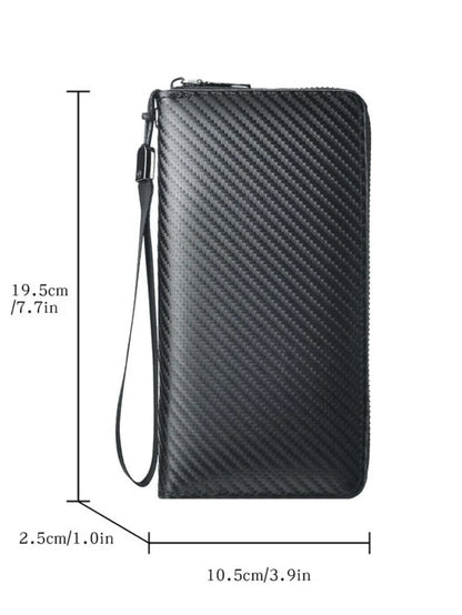 New Hot Casual Pu Zipper Long Wallet Business Large Capacity Multifunction Minimalist Long Wallet Rfid Blocking wallet for Men