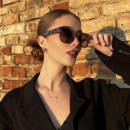 Fashion Original Thick Butterfly Frame Polarized Sunglasses for Women Chunky Uv400 Protection Shade Cat Eye Sun Glasses