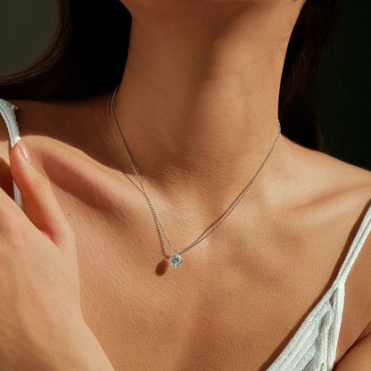 6 Styles D Color Geometric Moissanite Necklaces 925 Sterling Silver Dazzling Pendant Necklace For Women Fine Jewelry